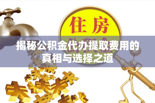 市中区揭秘公积金代办提取费用的真相与选择之道