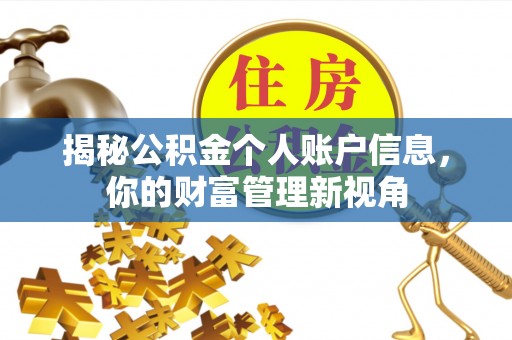 市中区揭秘公积金个人账户信息，你的财富管理新视角