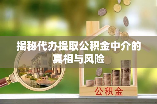 市中区揭秘代办提取公积金中介的真相与风险