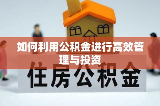 市中区如何利用公积金进行高效管理与投资