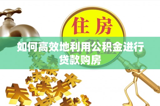 市中区如何高效地利用公积金进行贷款购房