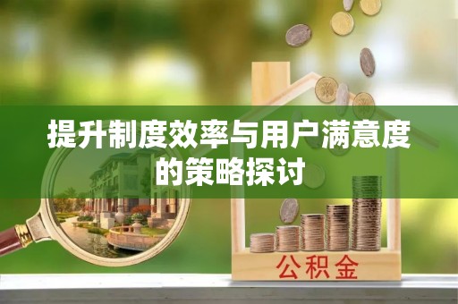 市中区提升制度效率与用户满意度的策略探讨
